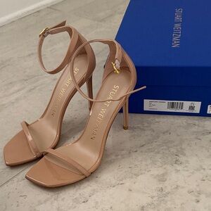 Stuart Weitzman Nude Ankle Strap Heels